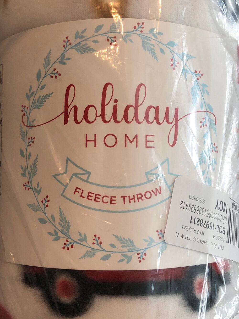 Holiday Home Fleece Throw 50" x 60"  NEW